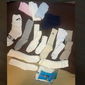 18 pairs Vintage NOS Slouch Socks Crew Turn Cuff Fruit of the Loom Hanes